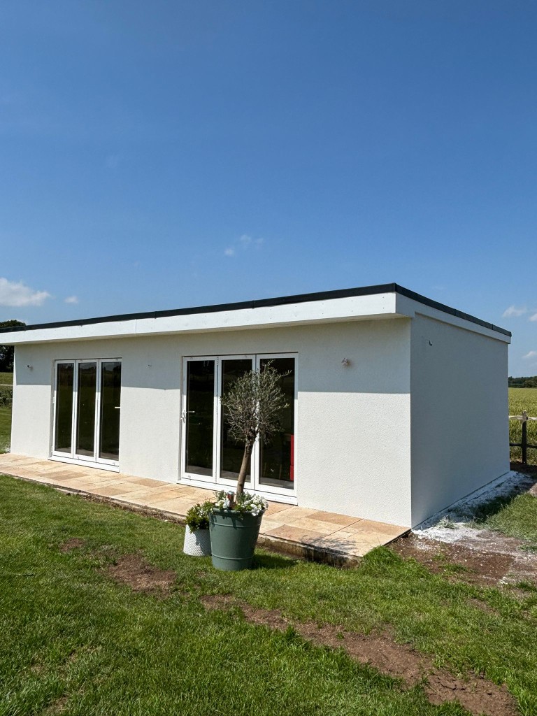 Silicone rendering on a coastal bungalow in Whitstable, Kent